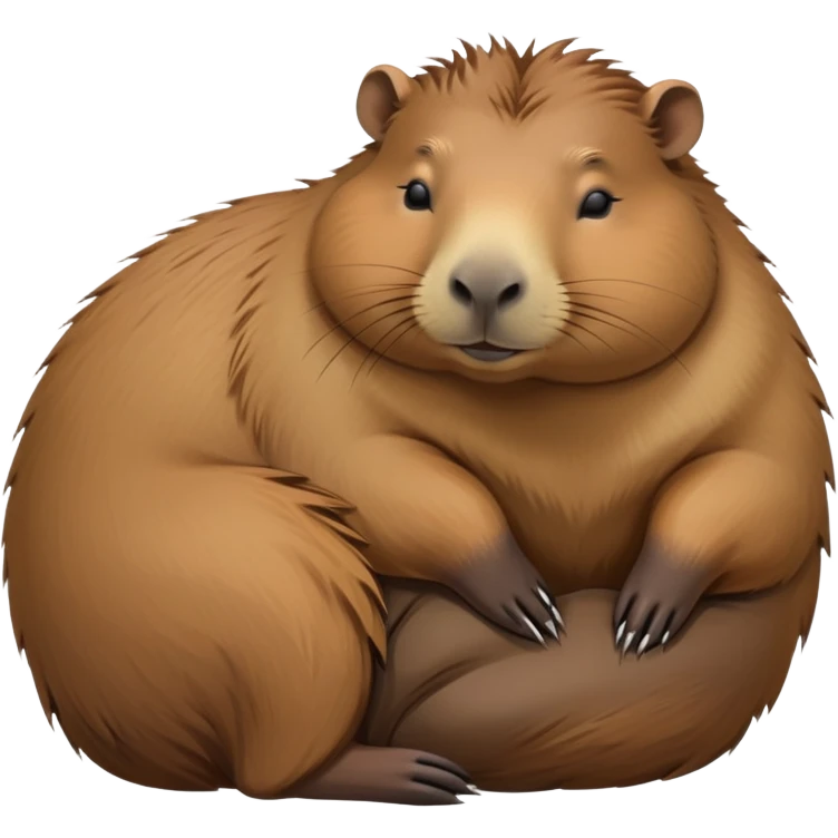 cinematic-Sleeping capybara-realistic-full-body-sleping-emoji,-plump-and-relaxed-body-soaking-in-the-warm-sun,-short-brown-fur-slightly-ruffled,-head-tilted-dramatically,-calm-expressive-eyes-exuding-serene-wisdom,-simplified-yet-realistic emoji