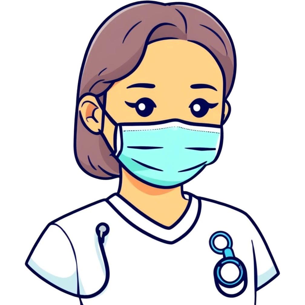 Girl wearing a COVID medical face mask emoji