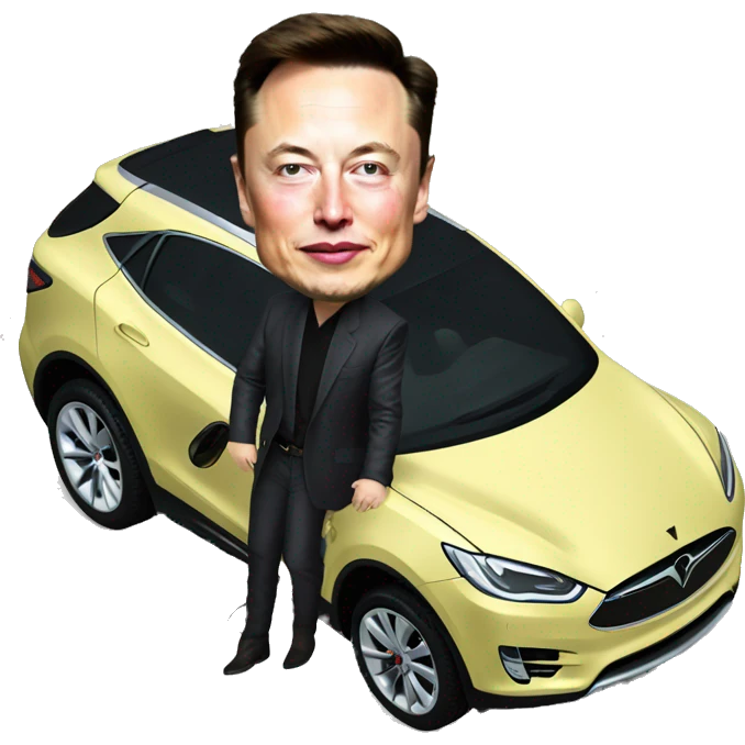 Elon musk on vaz car emoji