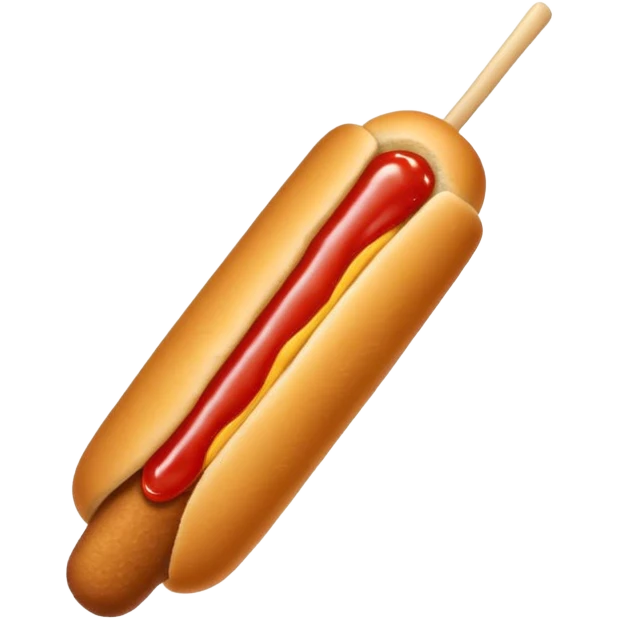 Corn dog with ketchup  emoji