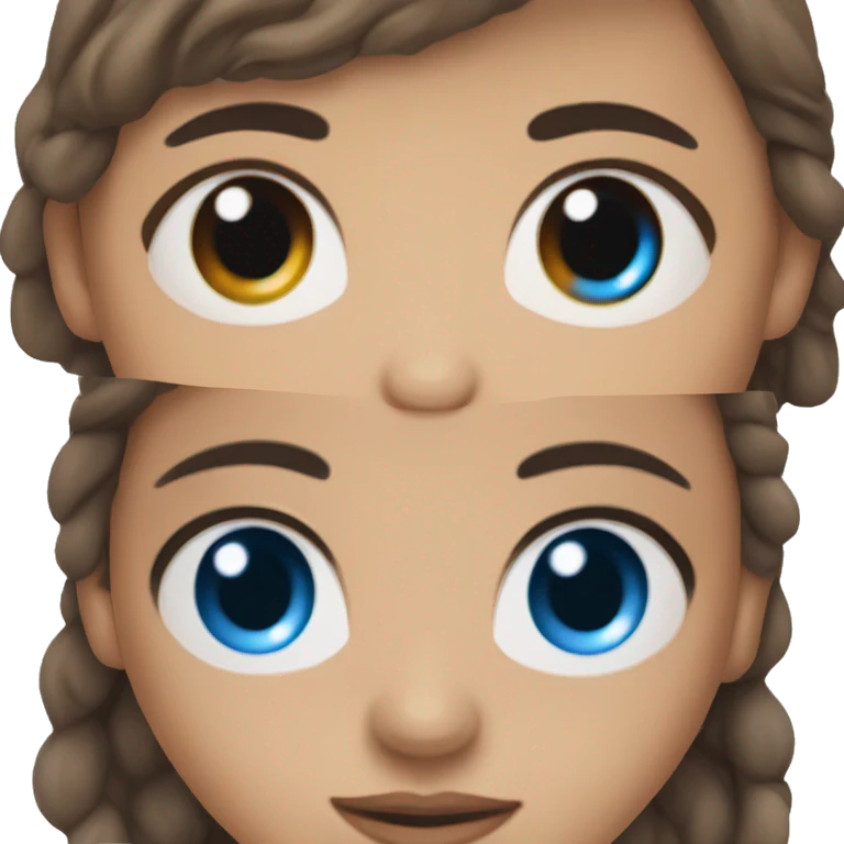 Brown hair brown eyed olive skin woman, brown hair blue eyes pale skin man emoji