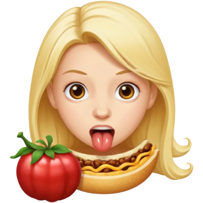 Alaina gobbling food emoji