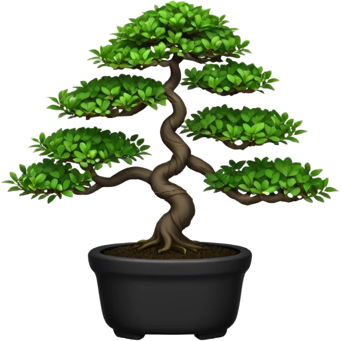 Bonsai Tree – Miniature tree in small pot, trimmed carefully, black pot emoji