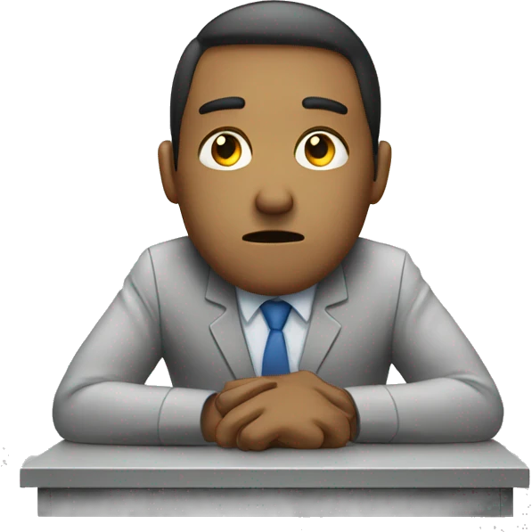Exhausted desk worker emoji