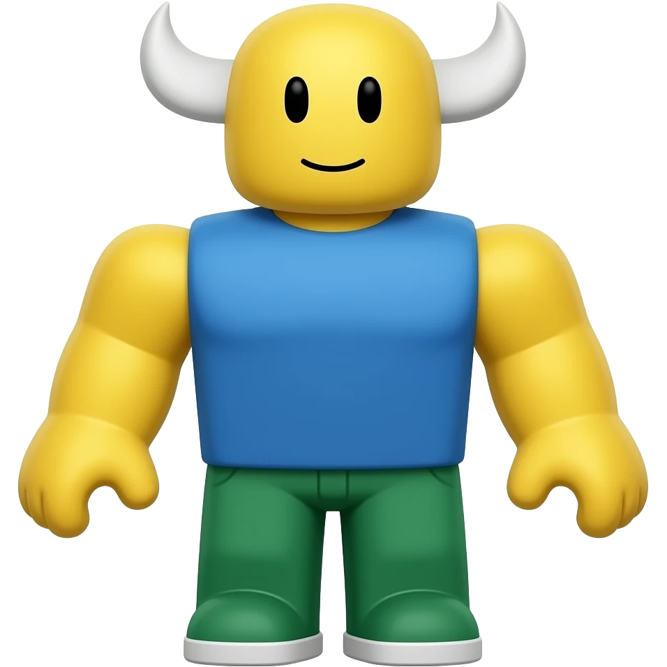 Noob ROBLOX (Cabeça e braços amarelos, torso azul, calças verdes) emoji