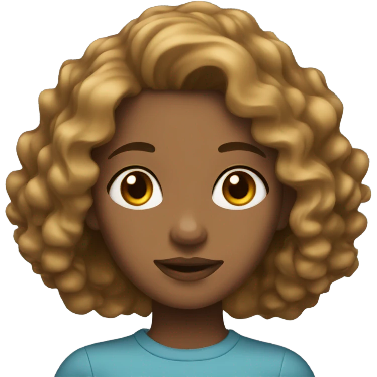 girl with wavy hair light brown skin  emoji