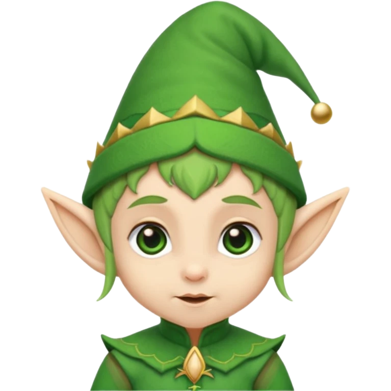 Tiny elf baby with pointy ears and hat emoji