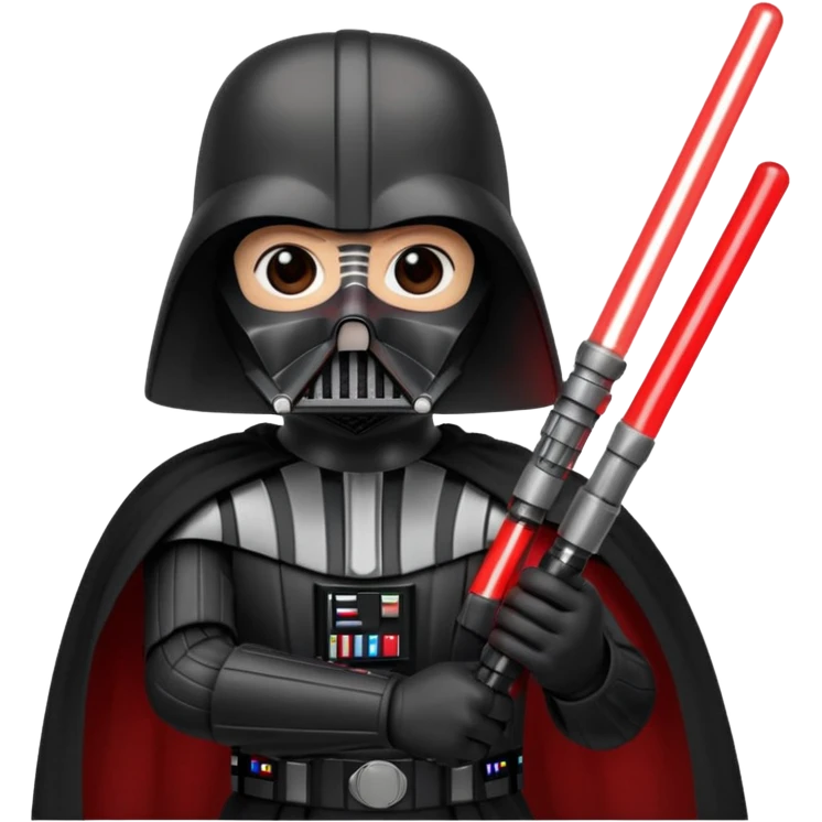 Darth Vader with red lightsaber emoji