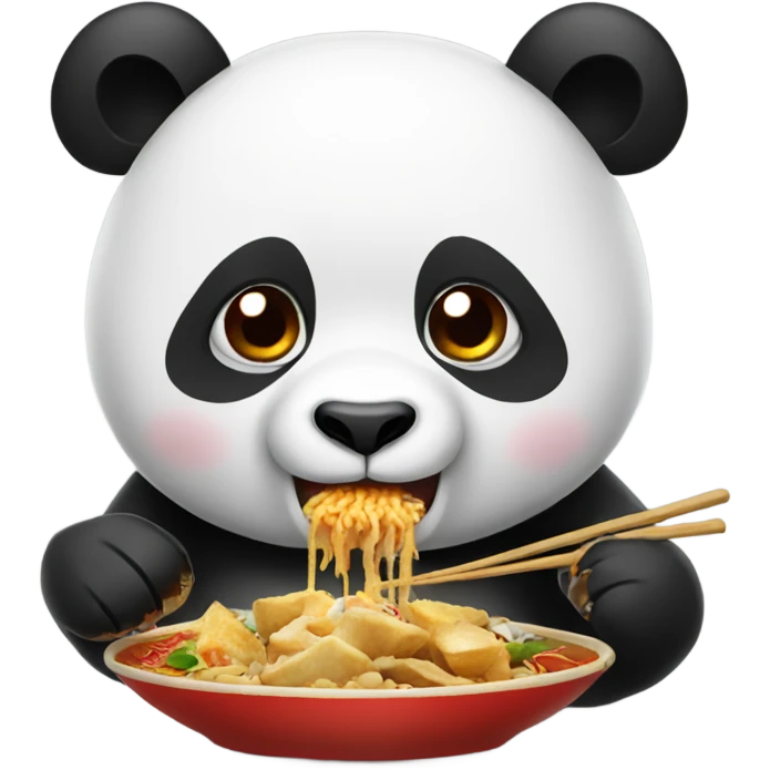 panda eating chinese food emoji