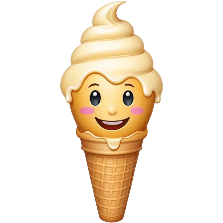 Ice cream smiling emoji