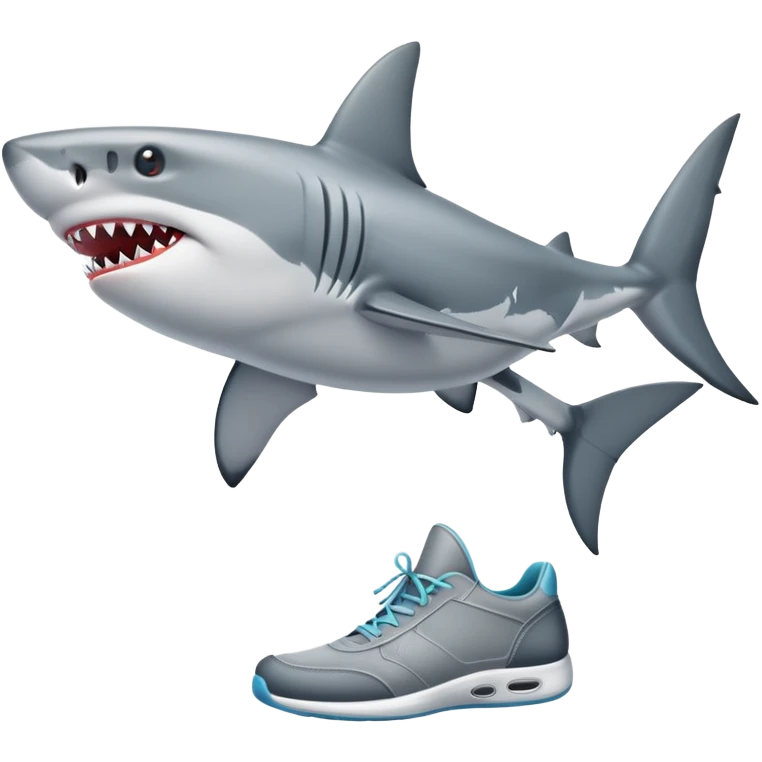 Tiburon con zapatos emoji