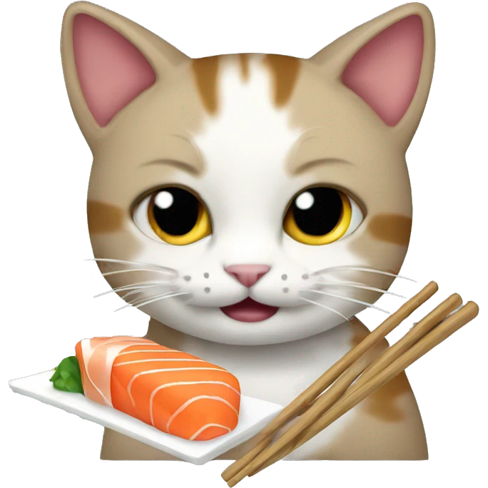 Cat eating sushi emoji