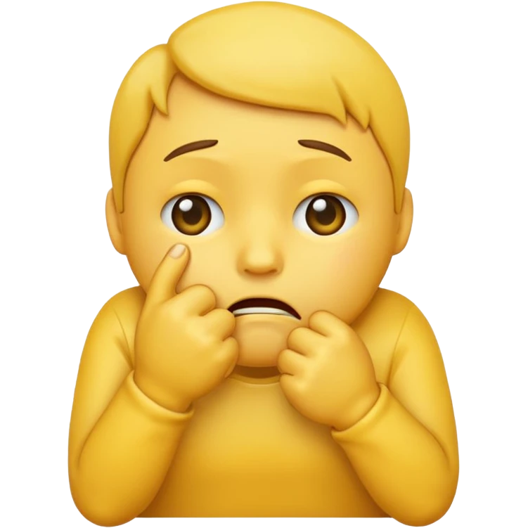 crying emoji with hand on mouth put in a fist emoji