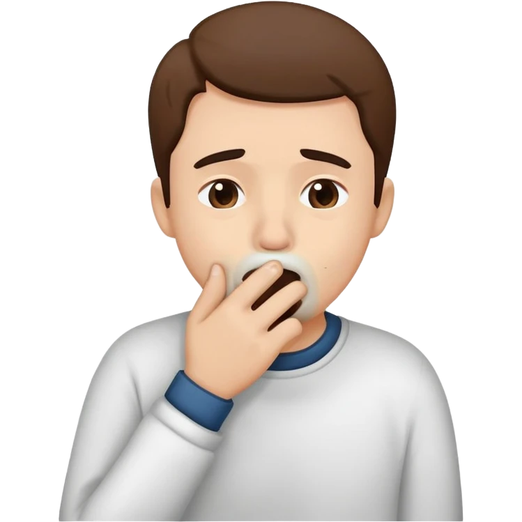 person covering their mouth with their hand while coughing, simple and expressive emoji