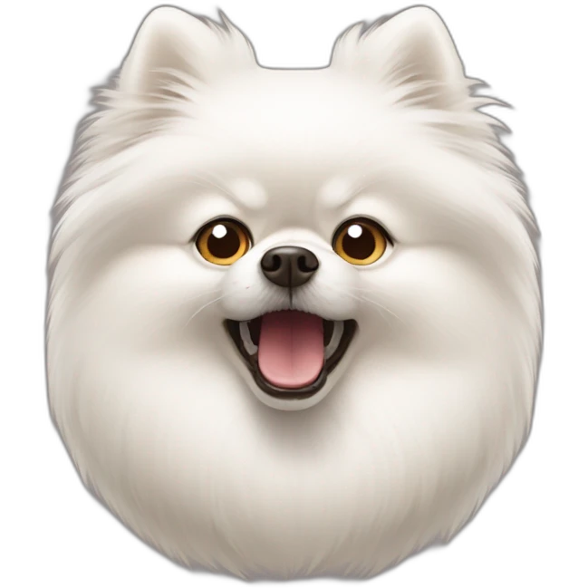 White pomeranian is angry emoji