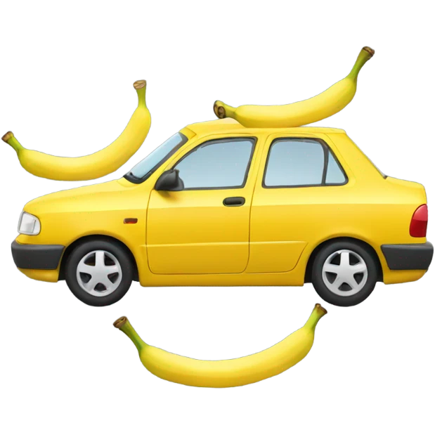A car eating bananas emoji