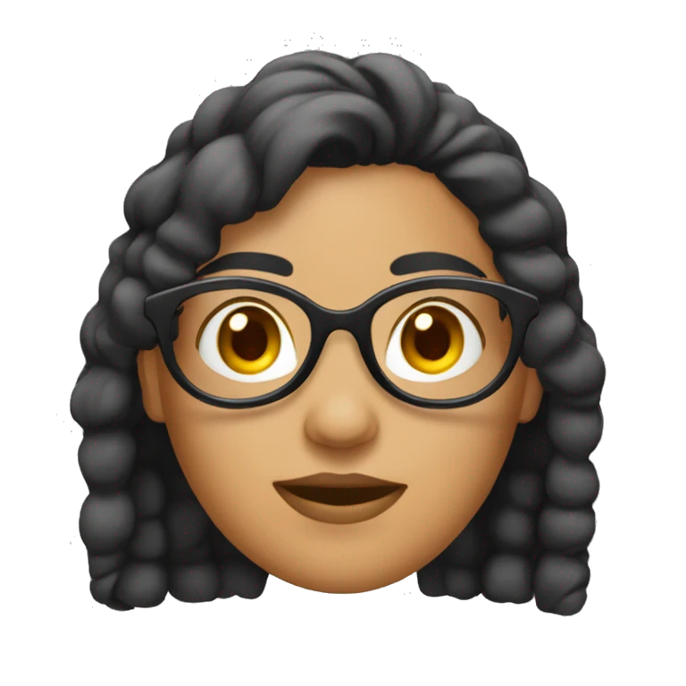 mujer con lentes y cabello corto emoji