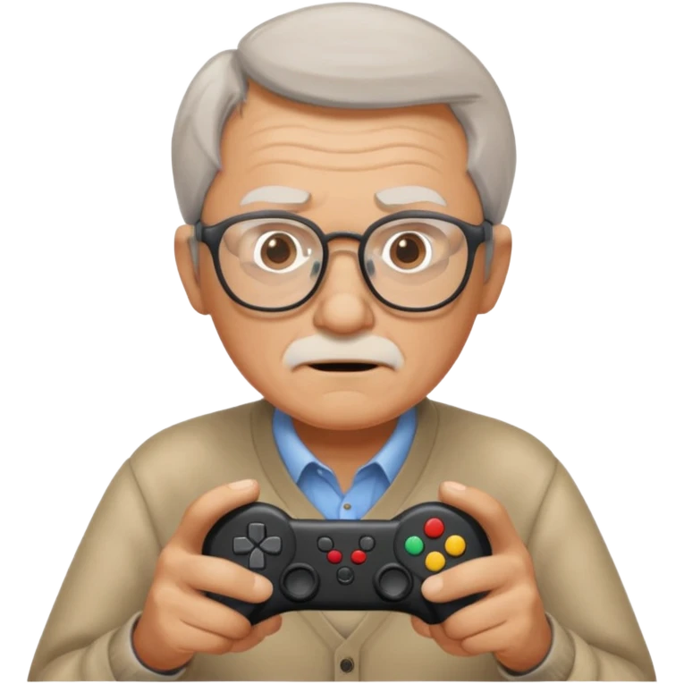 Old man gaming emoji