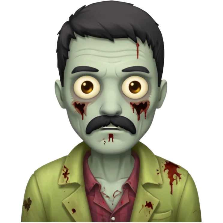 zombie with black mustache   emoji
