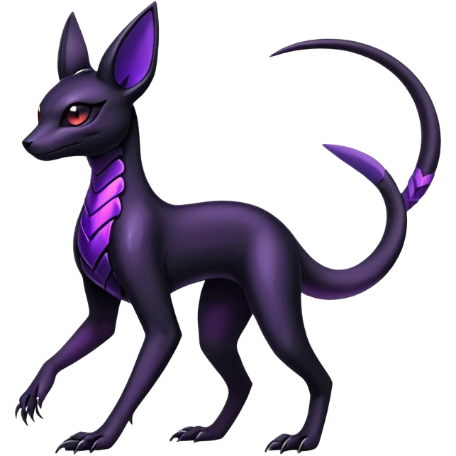 Shiny Dark Edgy Majestic Sophisticated Modern Gothic Gloomy Futuristic Salandit-Umbreon-Delcatty-Hybrid (Full body) emoji