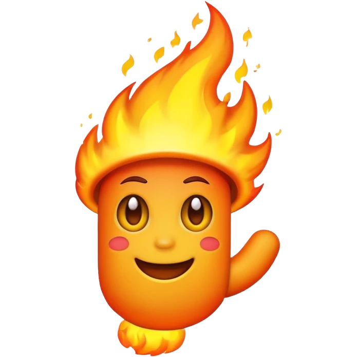fire emoji with arm behind it behind it emoji