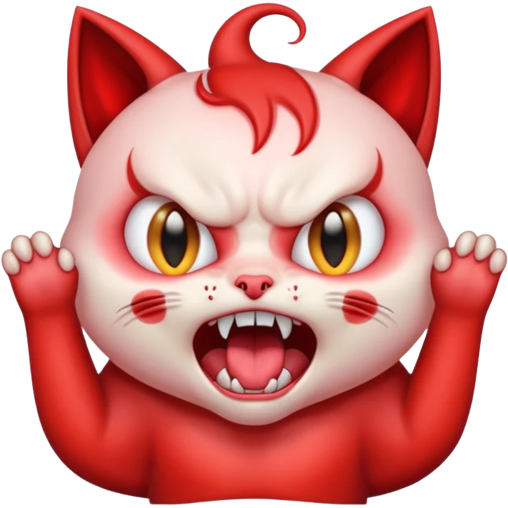  angry rage screaming loudly cryjng emoticon kawaii kitten devil very angryugldemenyed hideous  emoji