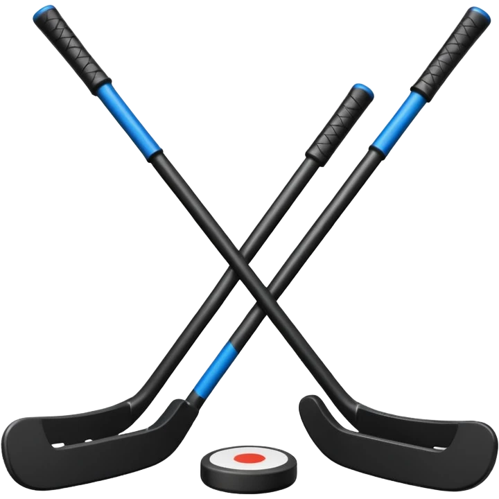 two hockey sticks crossing and a puck like the original apple hockey stick emoji emoji