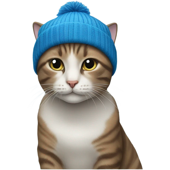 Cat wearing a blue beanie  emoji