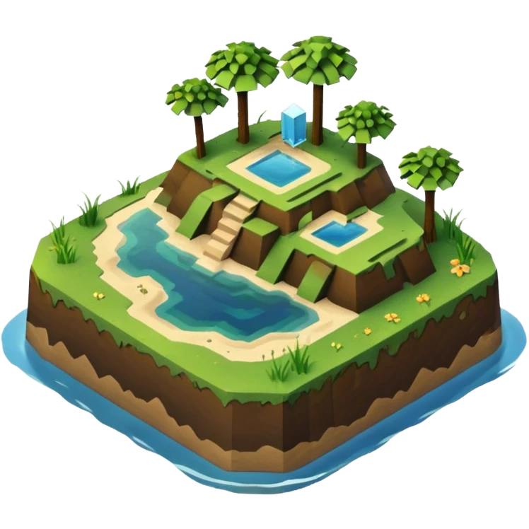 Minecraft isometric empty island emoji