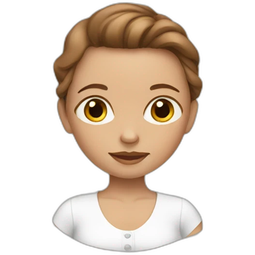 White mother baby Brown hair emoji