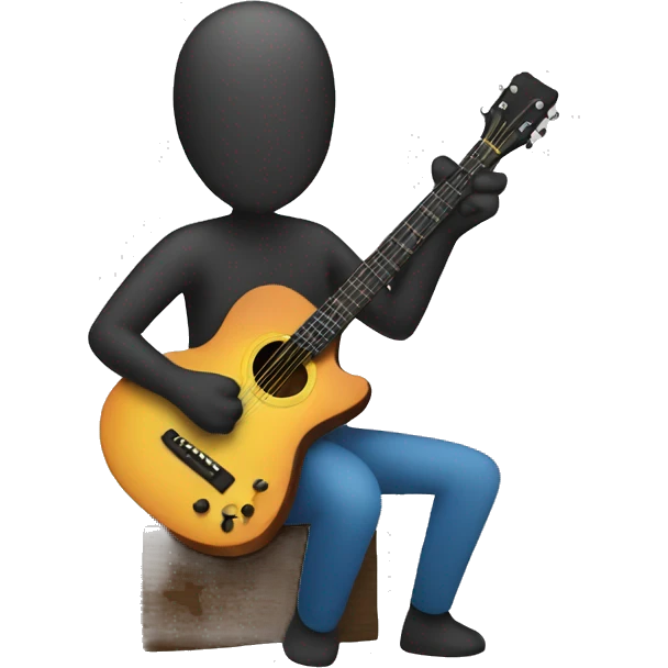 Stick figure playing guitar emoji