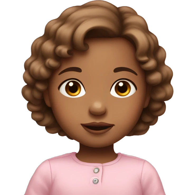 Portrait of a baby girl with brown hair ￼ emoji