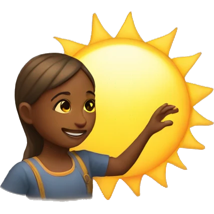 Girl playing with the sun emoji