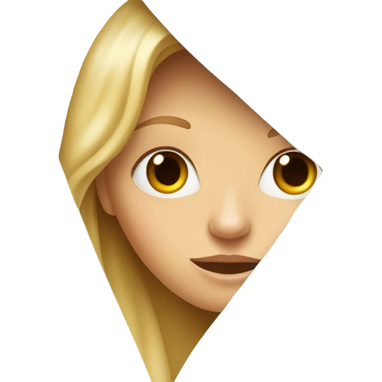 blonde woman hiding behind curtain emoji