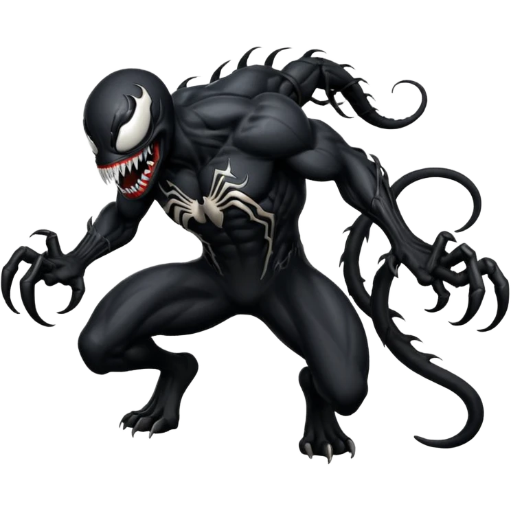 Venom crawling, no chest logo expressive style emoji