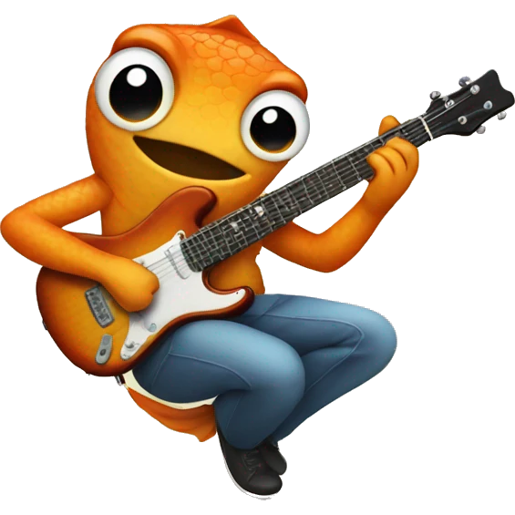 Fish playing guitar emoji