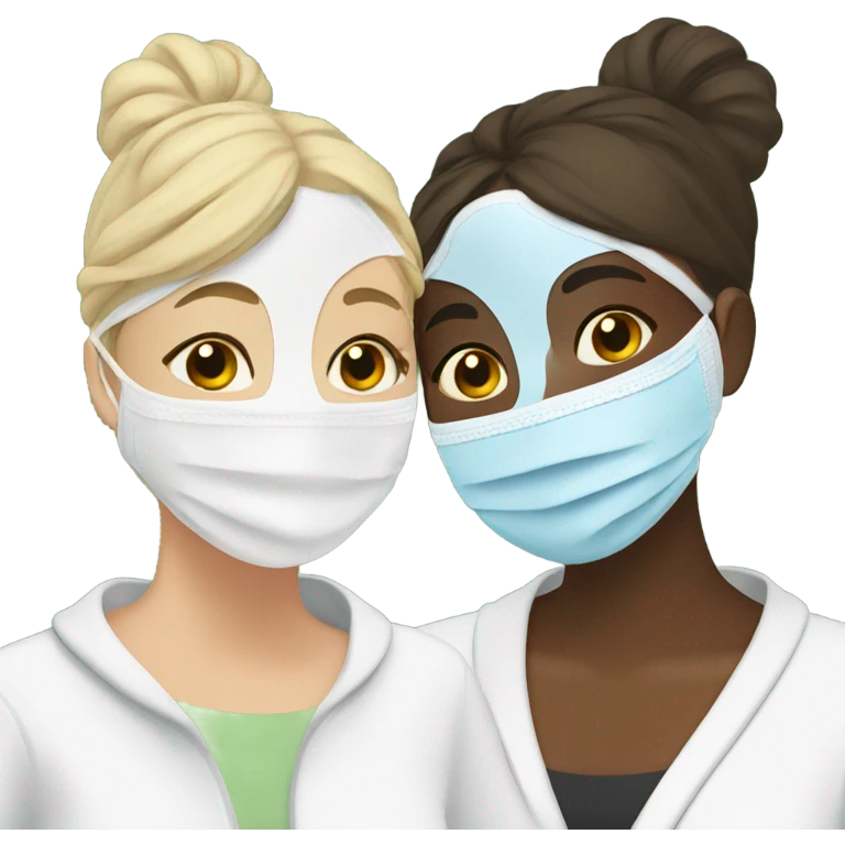 two friends doing skincare emoji