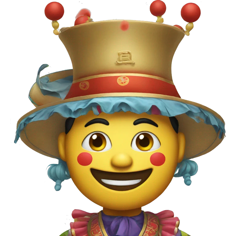 Chinese clown with national hat emoji