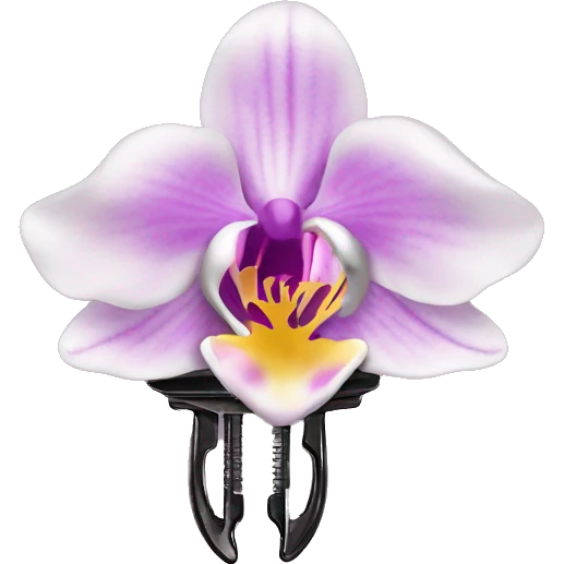 hair claw/clip with orchid ( accessory)  emoji