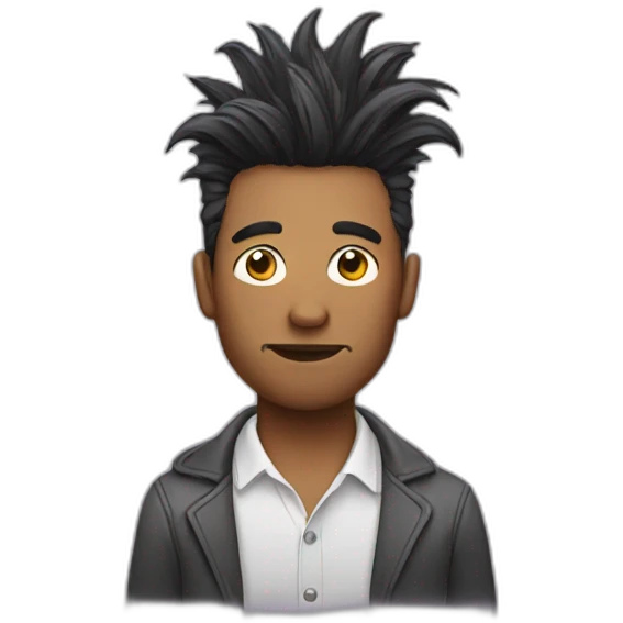 man with bird hair emoji
