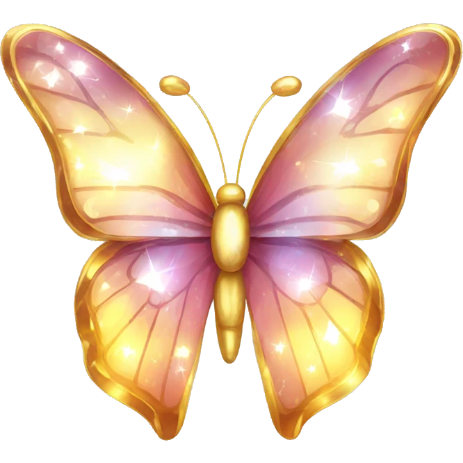 Shiny sparkly glass crystal butterfly emoji