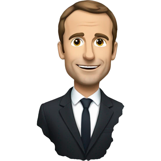 macron dans une fusée emoji