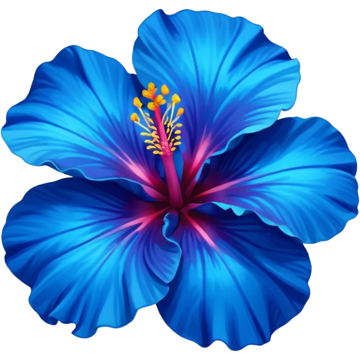 ultramarine hibiscus w cyan center (no yellow) emoji