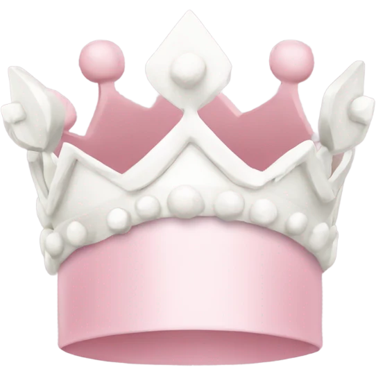 white and pastel pink crown emoji