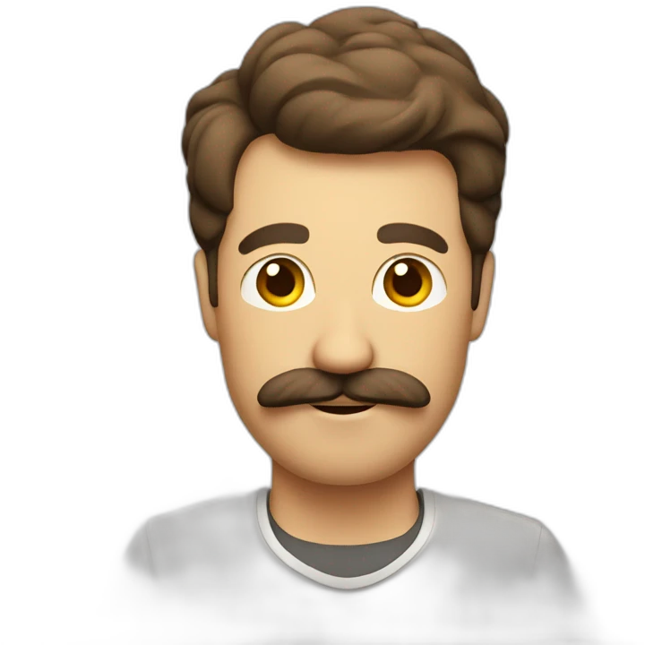 Beer man with a mustache and brown hair emoji