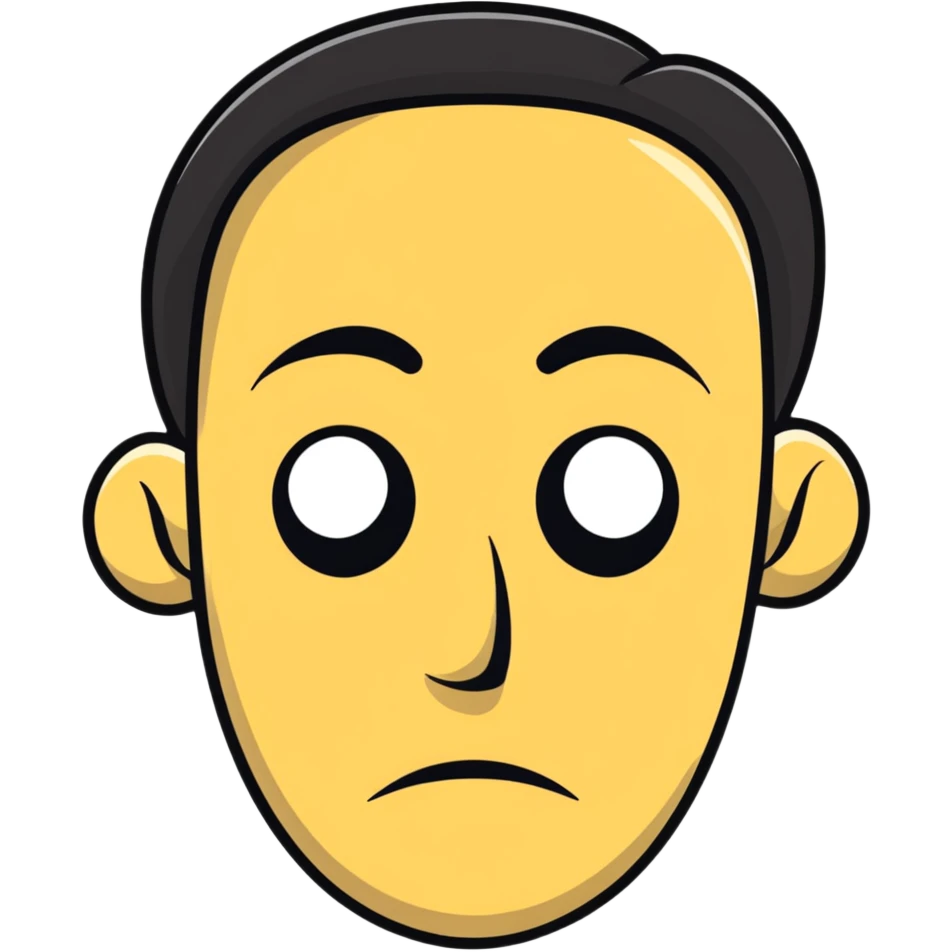 face with skeptical expression and disapproval emoji