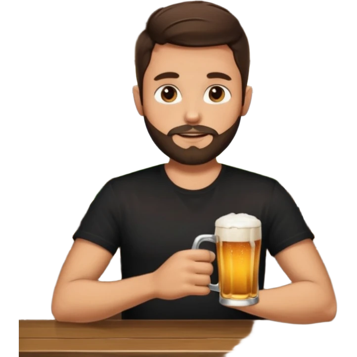 Brunette Guy with very short beard at the bar emoji