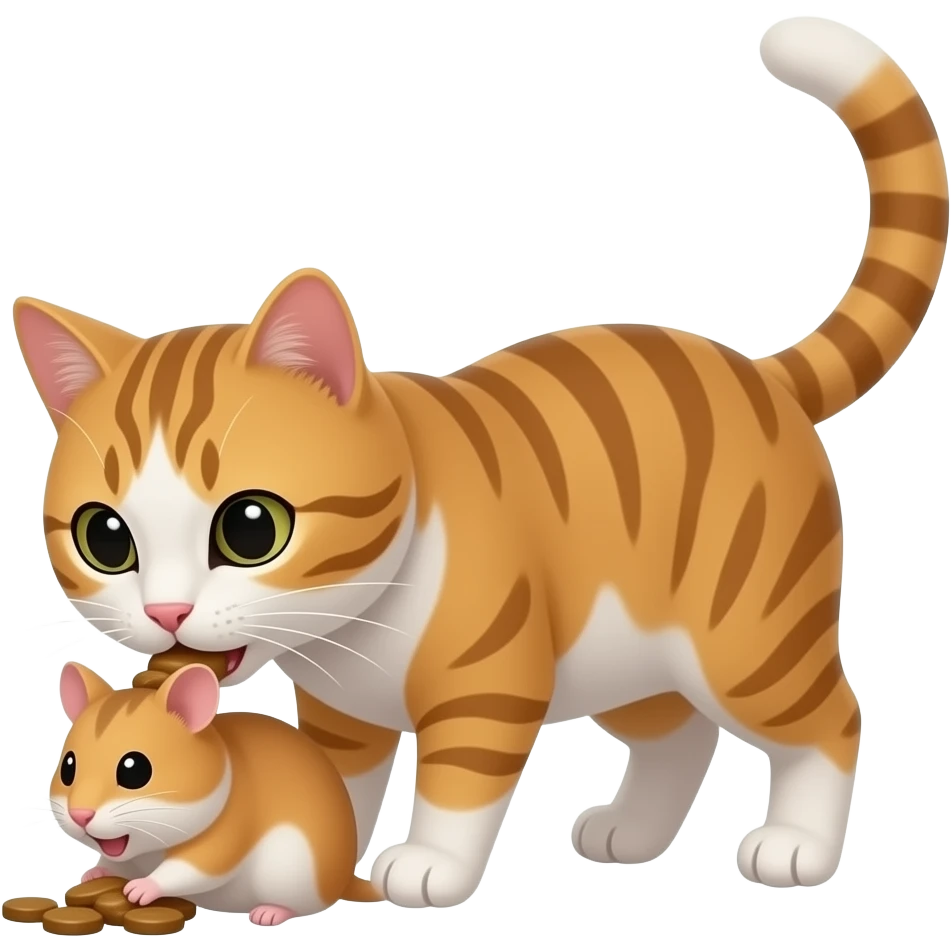 Cat eating hamster emoji