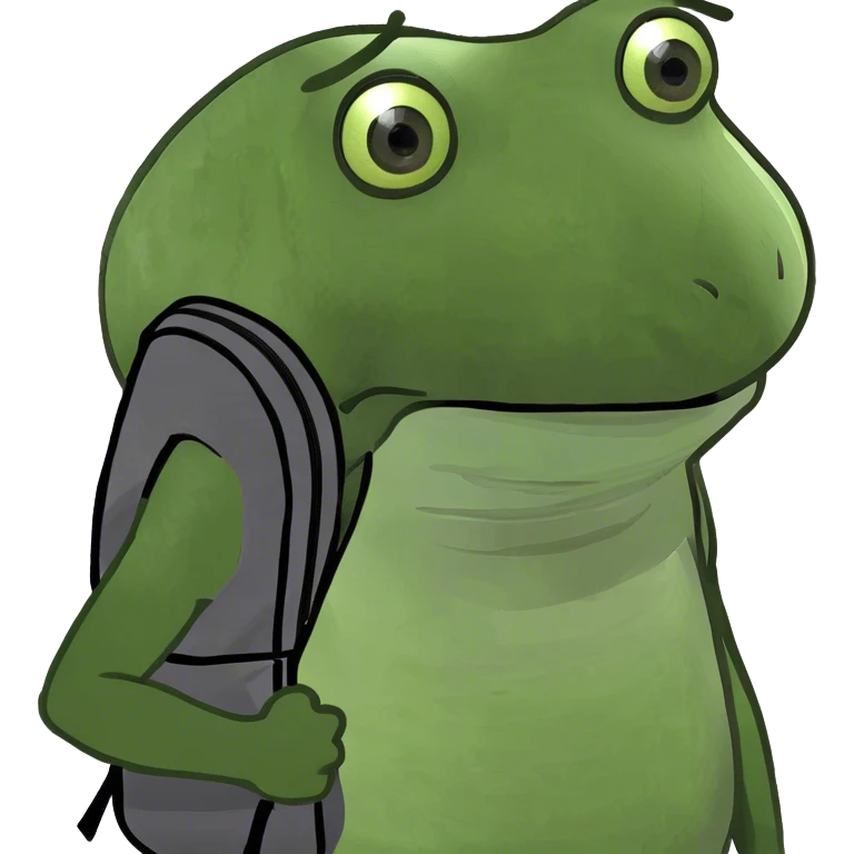bufo wearing a backpack emoji
