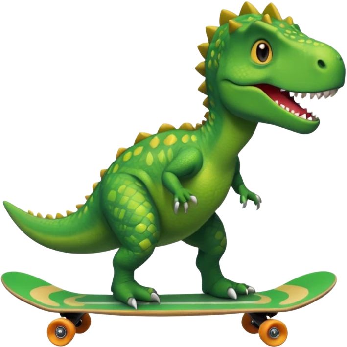 Dinosaur on a skateboard emoji